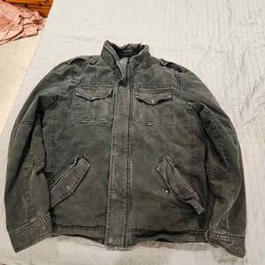 Vintage levi's Men's Washed Cotton Two Pocket Sherpa Lined Military Jacket- M